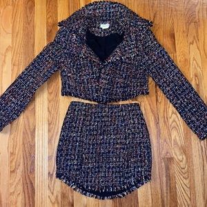 LOVERS AND FRIENDS MATCHING TWEED BLAZER SET XS